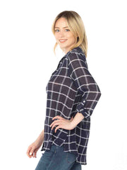 Tianello "Romie" Cotton Gauze Loving Blouse-Indigo