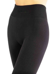 Tianello "DiDi" Seamless Ribbed, XTRA-SUPPORT, High Waist, Knit Classic Legging-Black