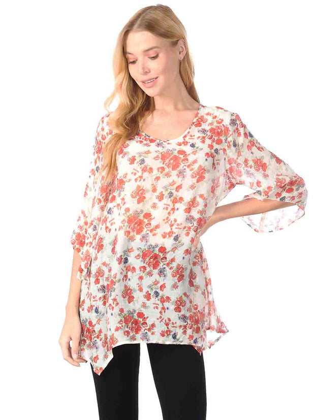 Tianello "Gerlain" Egyptian, Krinkle Cotton, Natalie Blouse-Wash