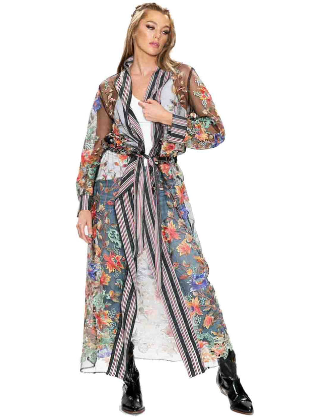Tianello Aratta Spectacular Embroidered,  "MAXI"  Kimono