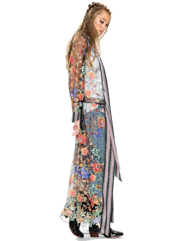 Tianello Aratta Spectacular Embroidered,  "MAXI"  Kimono