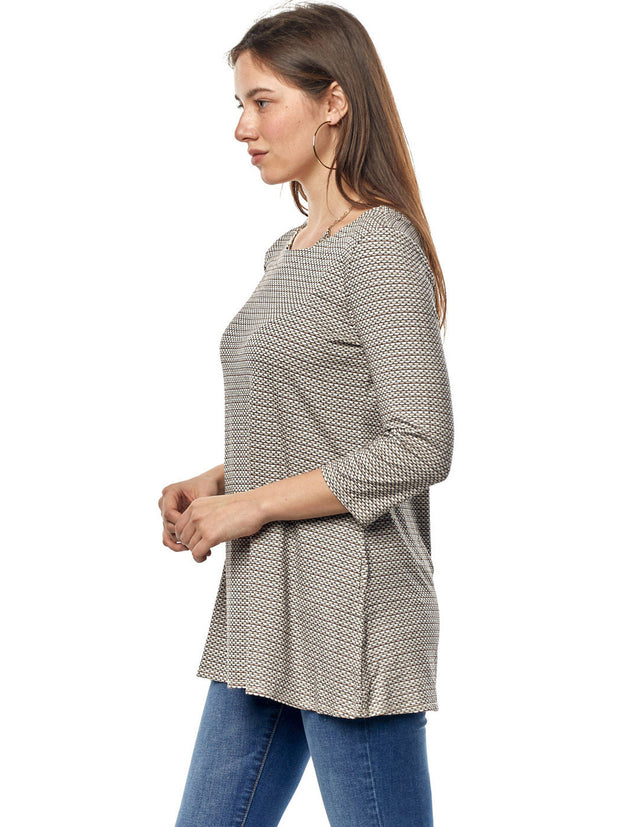 Tianello #63 French Knit Jersey Jacquard "Mara" Tunic-Wash