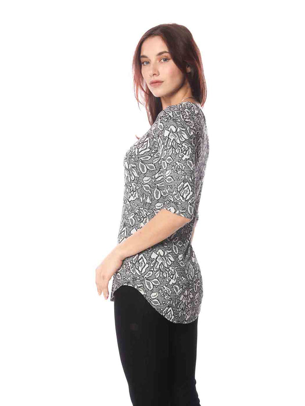 Tianello "Daunita" French Knit Jacquard  "Koi" Tee-Wash