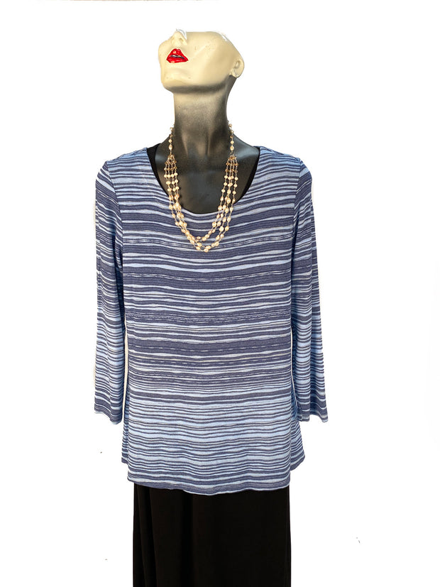 Tianello "Keva" French Knit "Ballet" Tee-Milky Blue