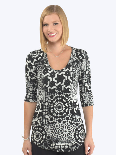 Tianello "Mieko" French Jersey Jacquard Knit Koi Tee-Wash