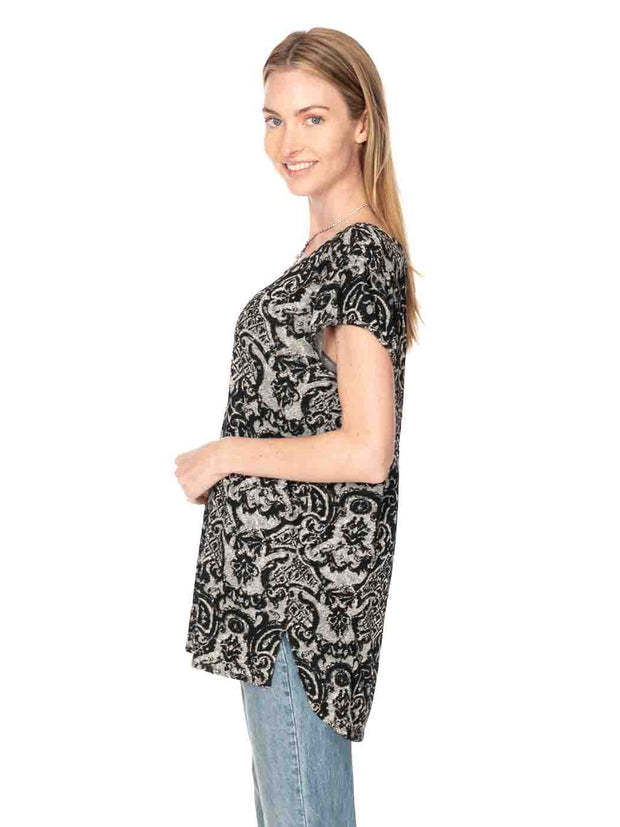 Tianello "Oriana" French Knit "Ellie" Blouse-Wash