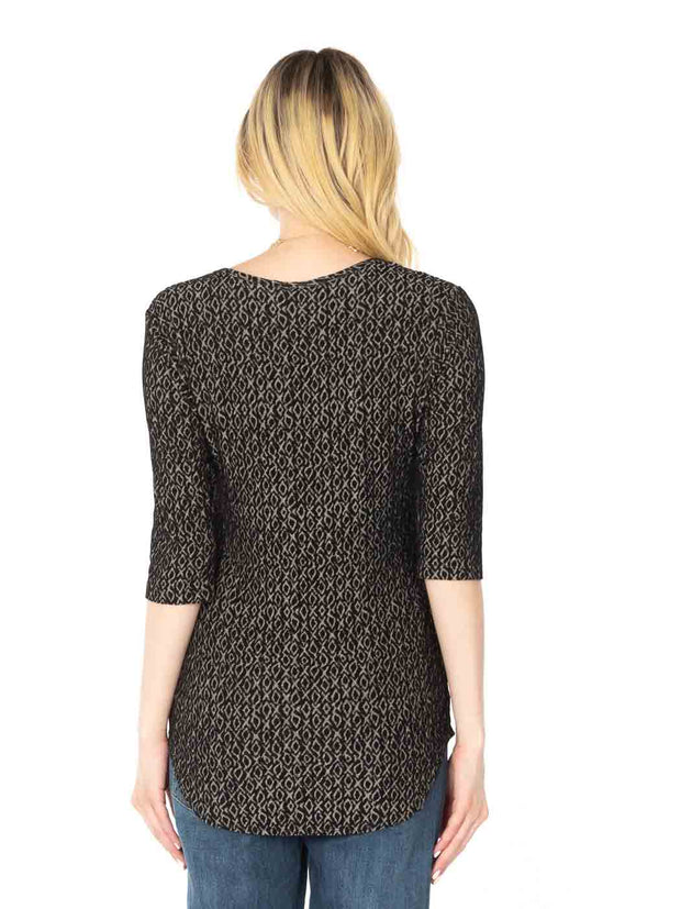 Tianello "XOXO" French Knit Jacquard  "Koi" Tee-Wash