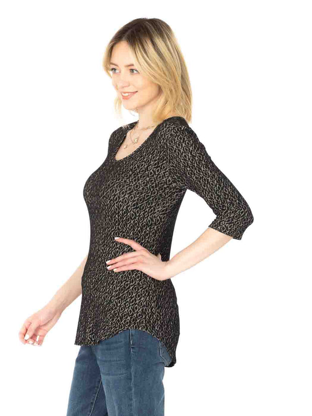 Tianello "XOXO" French Knit Jacquard  "Koi" Tee-Wash