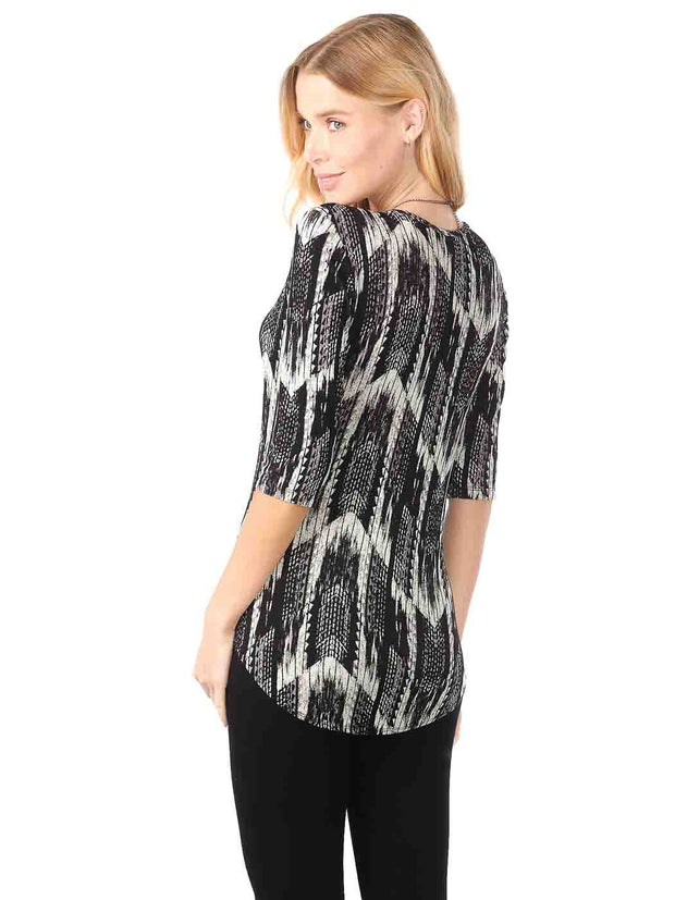 Tianello "Payson" French Knit Jacquard  "Koi" Tee-Wash