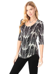 Tianello "Payson" French Knit Jacquard  "Koi" Tee-Wash