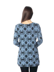 Tianello  "Ripple" French Knit "Bon Bon" Tunic-Periwinkle