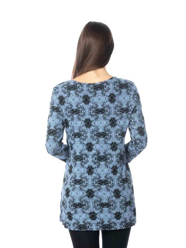 Tianello  "Ripple" French Knit "Bon Bon" Tunic-Periwinkle