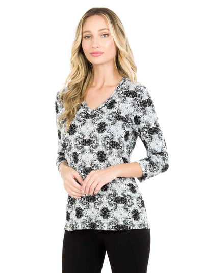 Tianello "Ripple" French Jersey Knit "Valinda" Blouse-Wash