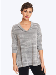 Virona French Knit Briata 3/4 Sleeved Cowl Tunic - Soldout (Copy) - Tianello.com