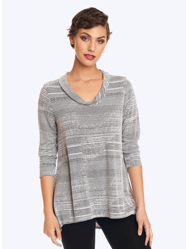 Virona French Knit Briata 3/4 Sleeved Cowl Tunic - Soldout (Copy) - Tianello.com