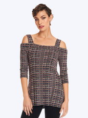 Tianello "Joaquin" French Knit, Cold Shoulder "Simha" Tunic-
Wash