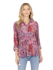 Tianello "Reza" print "Loving" Blouse-Purple