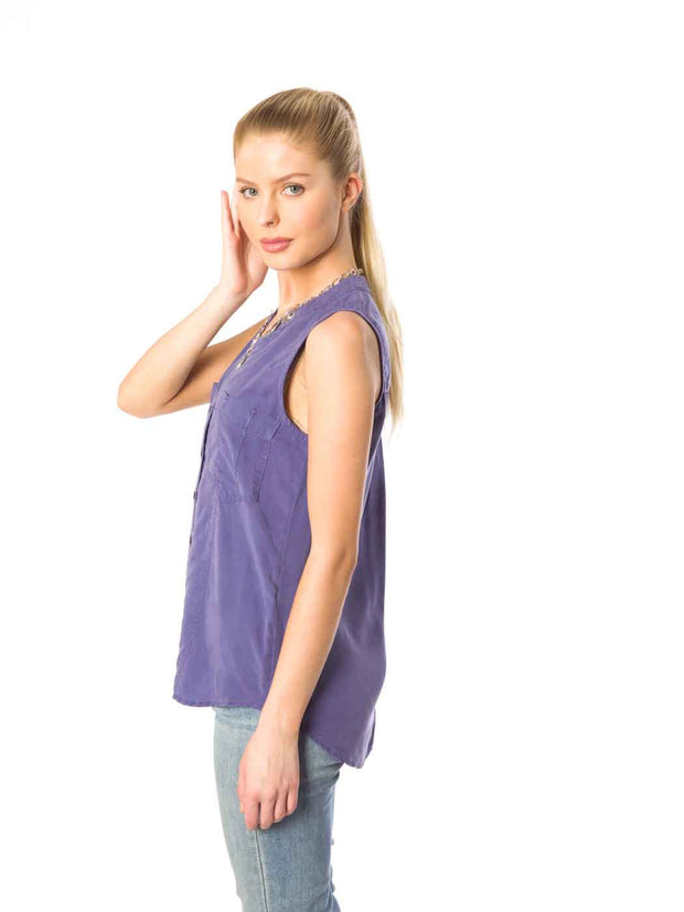 "Ivy" Light Weight TENCEL™ "ELEVA"  Sleeveless Blouse-Dusty Lilac