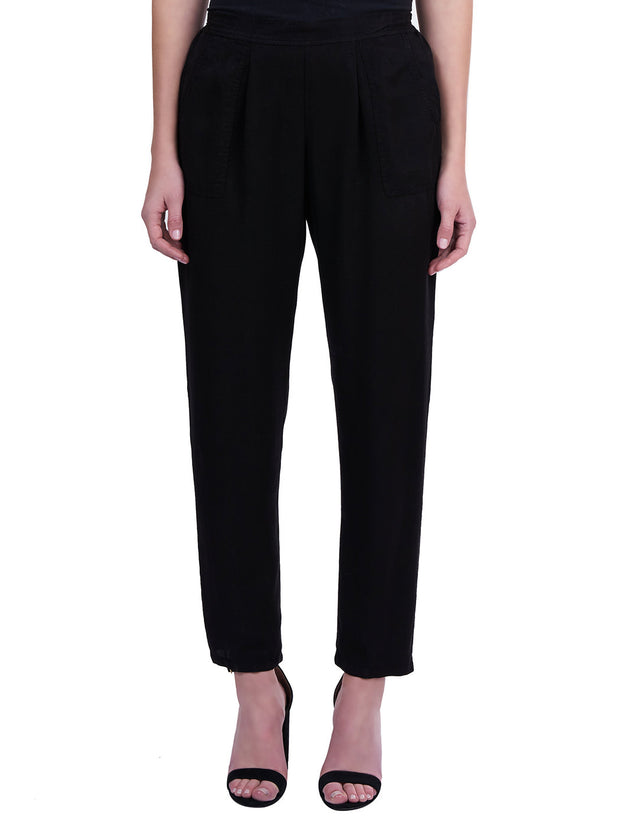 Tianello "Ivy" Light Weight TENCEL™ Stella Pant-Black