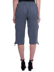 Tianello "Ivy"  Light Weight TENCEL™" Cropped "Canyon" Cargo Pant
