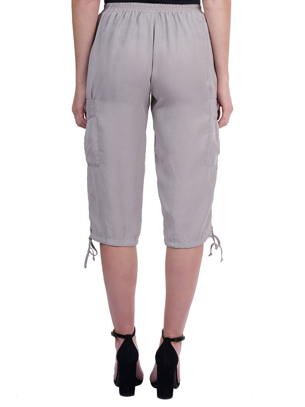 Tianello "Ivy"  Light Weight TENCEL™" Cropped "Canyon" Cargo Pant