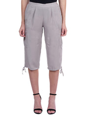 "Ivy  Light Weight TENCEL™" Cropped "Canyon" Cargo Pant-SLATE