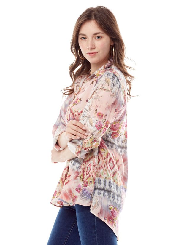 Tianello "Ivy" Light Weight TENCEL™ "Eileen" Print -   Loving Blouse-Wash
