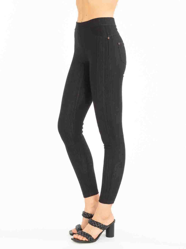 Tianello "SEMA"  XTRA-SUPPORT,  Cotton/Spandex Classic "Jean" Jegging-Black