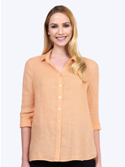 Tianello "Dena" Linen "Loving" Blouse-Orange Cream