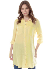 Linen Savoir Shirt Dress-Butter