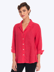 Tianello Hanky Linen "Aida" Blouse-Velvet Pink