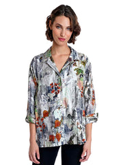 Tianello "Faith" Print Hanky Linen Aida Blouse-Wash