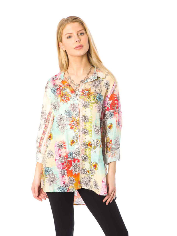 Tianello Mango Linen "Loving" Blouse-Washj