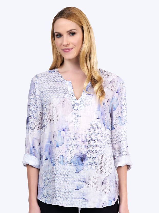 Xander Print- Linen Voile "Avlyne" Blouse-Wash