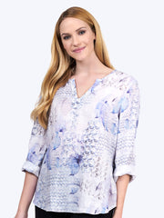 Xander Print- Linen Voile "Avlyne" Blouse-Wash
