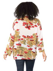 Tianello Plus Sized "Cupro"  "Poppy" Christiana Blouse-Wash