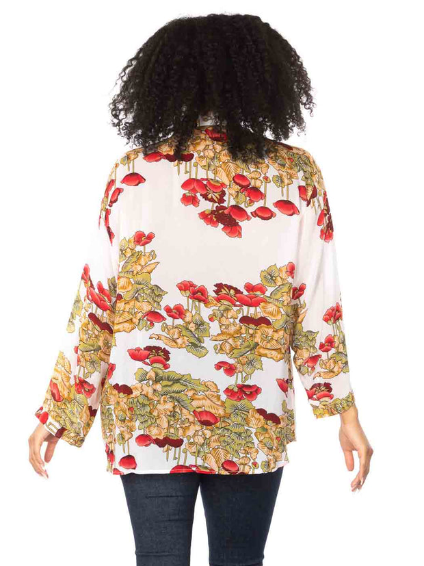 Tianello Plus Sized "Cupro"  "Poppy" Christiana Blouse-Wash