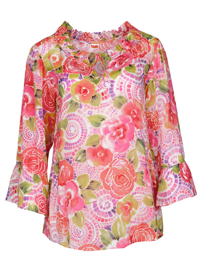 Tianello Mosaic Georgette "Emily" Blouse Wash