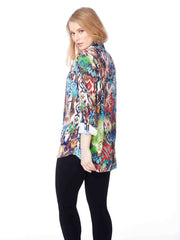 Tianello TENCEL "Majestic" Print  "Amy" Blouse-Wash