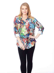 Tianello TENCEL "Majestic" Print  "Amy" Blouse-Wash