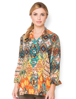 Tianello "Starry" Night Print Tencel "Loving" Blouse-Wash