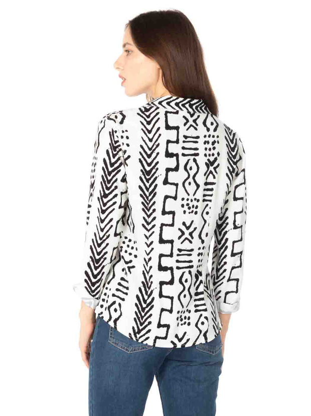 Tianello TENCEL™ "Mud" Print "Diane" Blouse-Wash