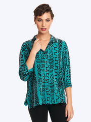 Tianello TENCEL™ Mud Print  "Aida"  Blouse-Acapulco
