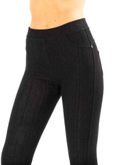 Tianello "SEMA"  XTRA-SUPPORT,  Cotton/Spandex Classic "Jean" Jegging-Black