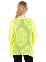 Tianello SERA Embroidered Silk Yuriko Jacket-Hot Lemon