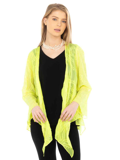 Tianello SERA Embroidered Silk Yuriko Jacket-Hot Lemon