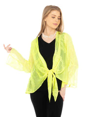 Tianello SERA Embroidered Silk Yuriko Jacket-Hot Lemon