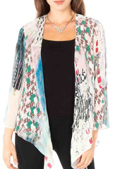 Tianello "Ajere" Print  Washable Silk "Yuriko" Kimono-Wash