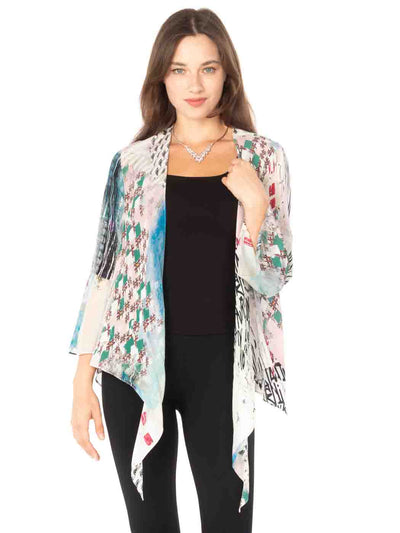 Tianello "Ajere" Print  Washable Silk "Yuriko" Kimono-Wash