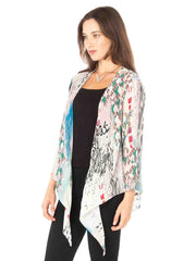Tianello "Ajere" Print  Washable Silk "Yuriko" Kimono-Wash